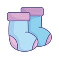 Baby shower blue socks clothing icon