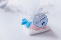 Baby shower blue sweets gift box drawn boy