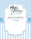 Baby shower boy. Cute Unicorn