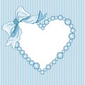 Baby shower boy heart frame and ribbon Royalty Free Stock Photo