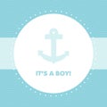 Baby shower. It`s a boy. Party invitation. Vector illustration, flat design