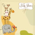 Baby shower card with animals