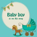 Baby shower card for boys Royalty Free Stock Photo