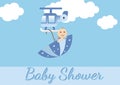 Baby shower card for boys Royalty Free Stock Photo