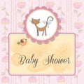 baby shower card with cat Royalty Free Stock Photo