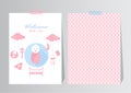 Baby shower card,cute baby girl elements ,vector illustration.