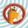 Baby shower card with cute jiraffe Royalty Free Stock Photo