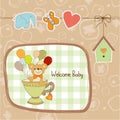 Baby shower card with cute teddy bear Royalty Free Stock Photo