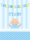 Baby Shower card design. Vector illustration. Birthday party background. Royalty Free Stock Photo