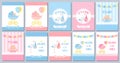 Baby Shower card design. Vector illustration. Birthday party background. Royalty Free Stock Photo