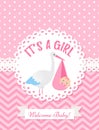 Baby Shower card design. Vector illustration. Birthday party background. Royalty Free Stock Photo