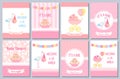 Baby Shower card design. Vector illustration. Birthday party background Royalty Free Stock Photo