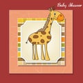 Baby shower card with giraffe Royalty Free Stock Photo