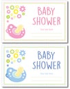Baby Shower Card Girl And Boy