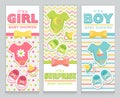 Baby shower card invitation set