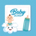 Baby shower card with little boy Royalty Free Stock Photo