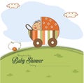 Baby shower card with little boy Royalty Free Stock Photo