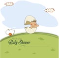 Baby shower card with little boy Royalty Free Stock Photo