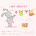 Baby Shower Card with Mommy Bunny