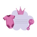 baby shower card with set accessories Royalty Free Stock Photo