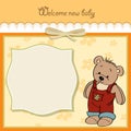 Baby shower card with teddy