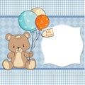 Baby shower card with teddy bear Royalty Free Stock Photo