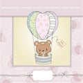 baby shower card with teddy bear Royalty Free Stock Photo