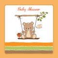 Baby shower card with teddy bear Royalty Free Stock Photo