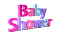 Baby Shower Celebration Word. 3D Rendering Illustration