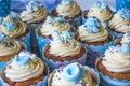 Baby shower cup cakes Royalty Free Stock Photo
