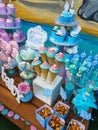 Baby shower cupcakes for a girl and boy Royalty Free Stock Photo