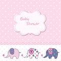Baby shower with cute cartoon elephants