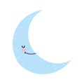 Baby shower cute half moon cartoon