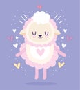Baby shower, cute sheep animal hearts lovely cartoon
