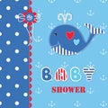 Baby shower with cute whale Royalty Free Stock Photo