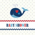 Baby shower with cute whale Royalty Free Stock Photo