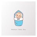 Baby shower design. It is a boy template. Royalty Free Stock Photo