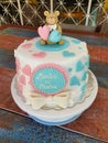 Baby shower foundant cake Royalty Free Stock Photo