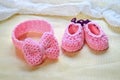 Baby shower gift headband and shoes
