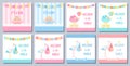 Baby Shower girl boy card. Vector illustration. Set banners Royalty Free Stock Photo