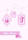 Baby shower girl hanging elements