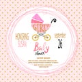 Baby shower girl. Vector invitation card Royalty Free Stock Photo