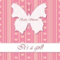 Baby shower girl vintage with butterfly banner