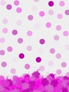 Baby shower girl vivid polka dots with splash Royalty Free Stock Photo