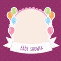 Baby shower greeting card balloons banner template