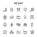 Baby shower icon set collection