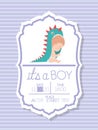 Baby shower invitation and baby boy vector design Royalty Free Stock Photo