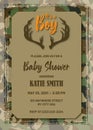 Baby Boy Shower Invitation with an rustic look and feel.