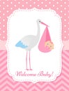 Baby Shower card design. Vector illustration. Birthday template invite Royalty Free Stock Photo