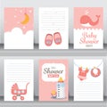 Baby shower invitation card, vector